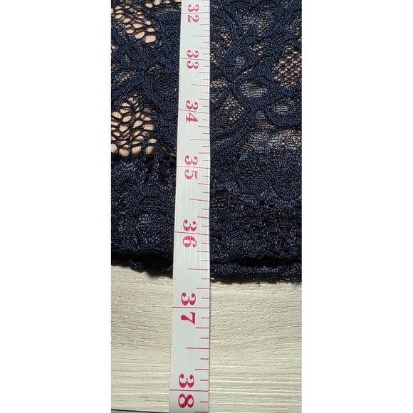 Mystic Lace Sheath Dress Womens XS Navy Blue Floral Long Sleeve Cocktail D13478L - Picture 5 of 8